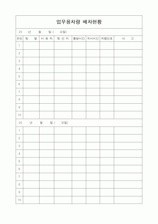 (기타)업무용차량 배차현황