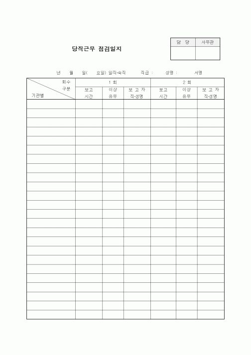 (총무)점검일지(당직근무)