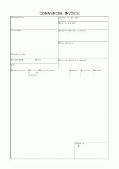 (무역/수출입)COMMERCIAL INVOICE