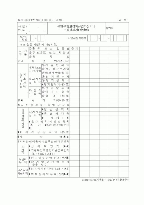 (세무/회계)유형무형고정자산감가상각비