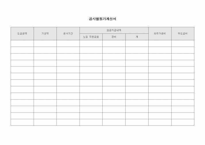 (예산관리)공사별원가계산서1