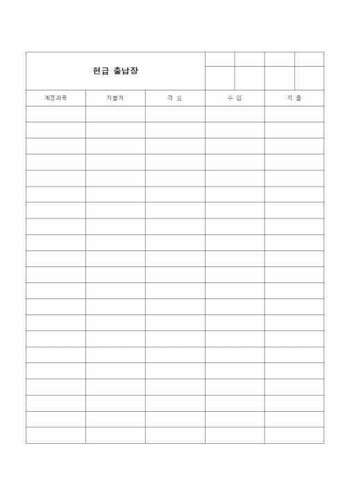 (세무/회계)현금출납장1