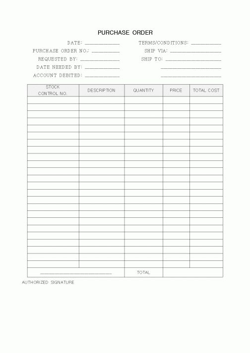 (구매/외주서식)PURCHASE ORDER
