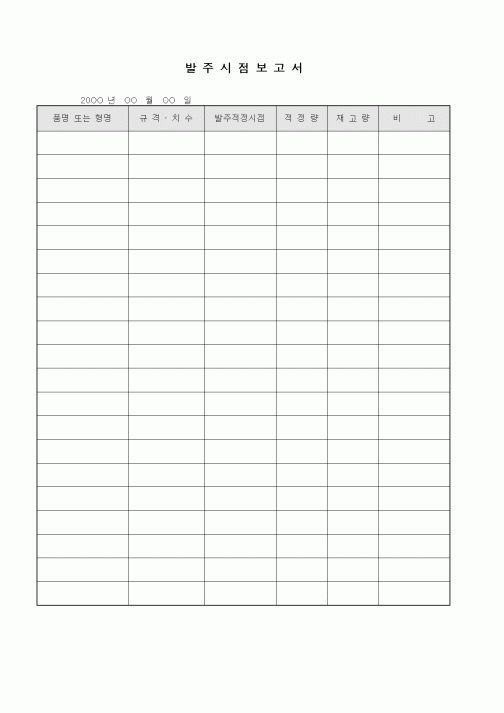 (구매/외주서식)발주시점보고서