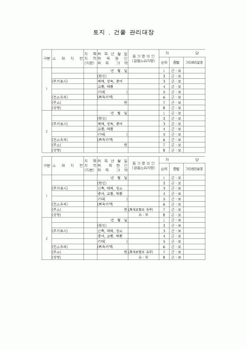 (총무)토지건물 관리대장