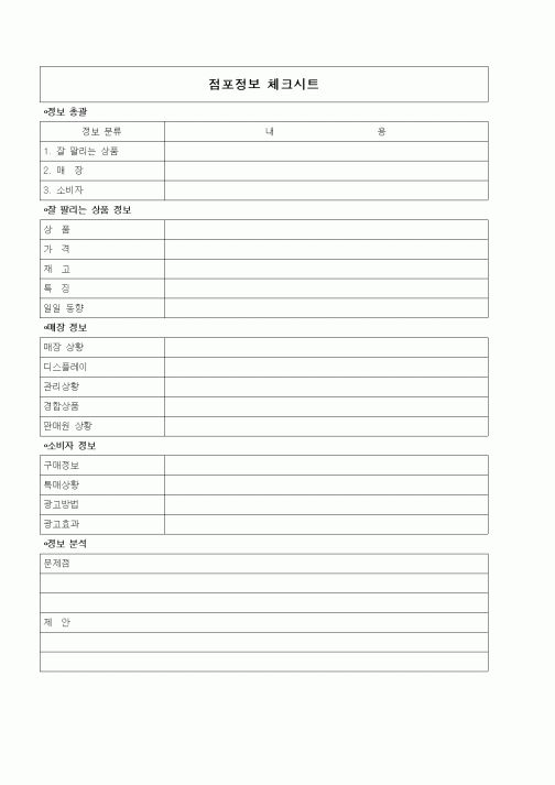 (경영)점포정보 체크시트