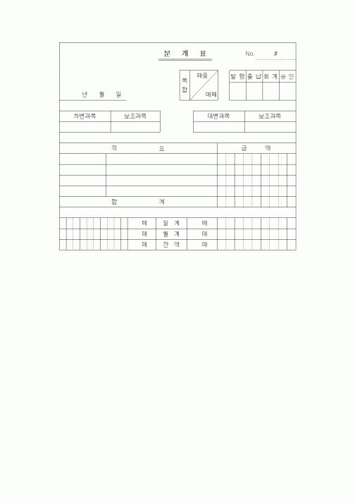 (세무/회계)분개표