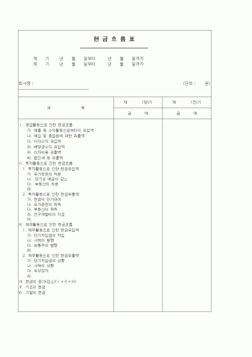 (세무/회계)현금흐름표2