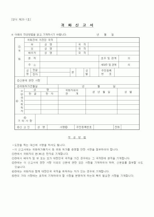 (생활민원)귀화신고서