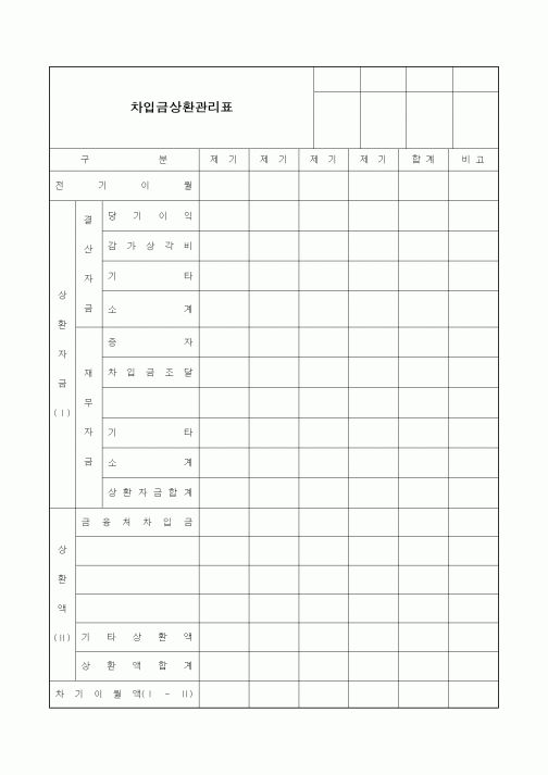 (세무/회계)차입금상환관리표