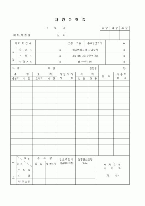 (총무)차량운행증