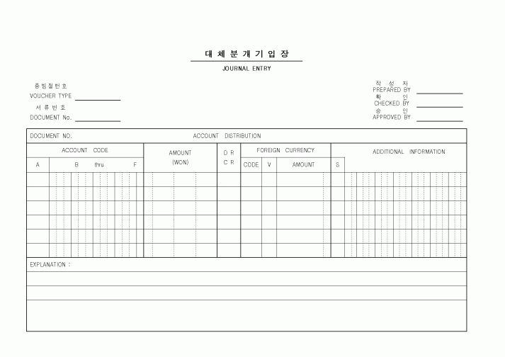 (세무/회계)대체분개기입장