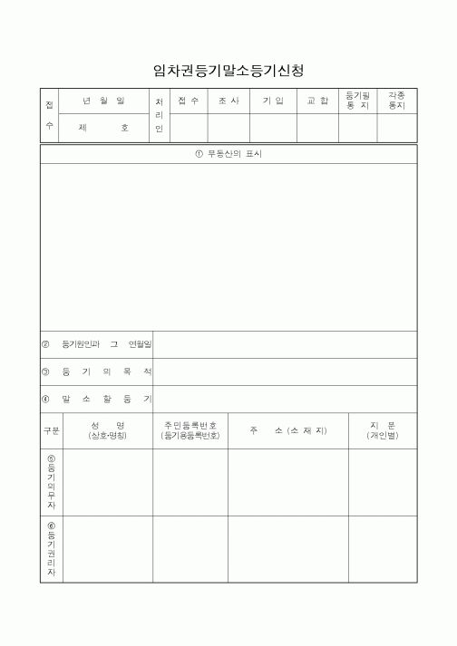 (생활민원)임차권등기말소등기신청