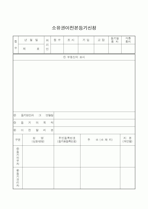 (생활민원)소유권이전본등기신청