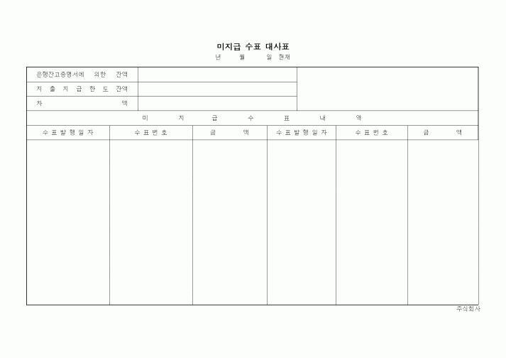 (세무/회계)미지급 수표 대사표