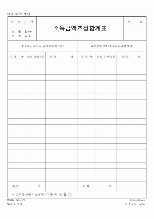 (세무/회계)소득금액조정합계표1