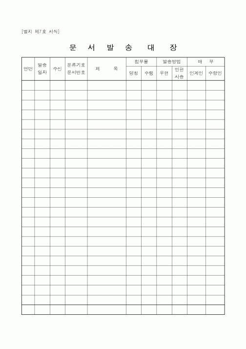 (감리업무)문서발송대장