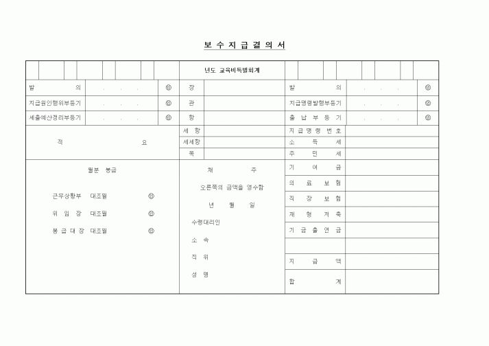 (세무/회계)보수지급결의서