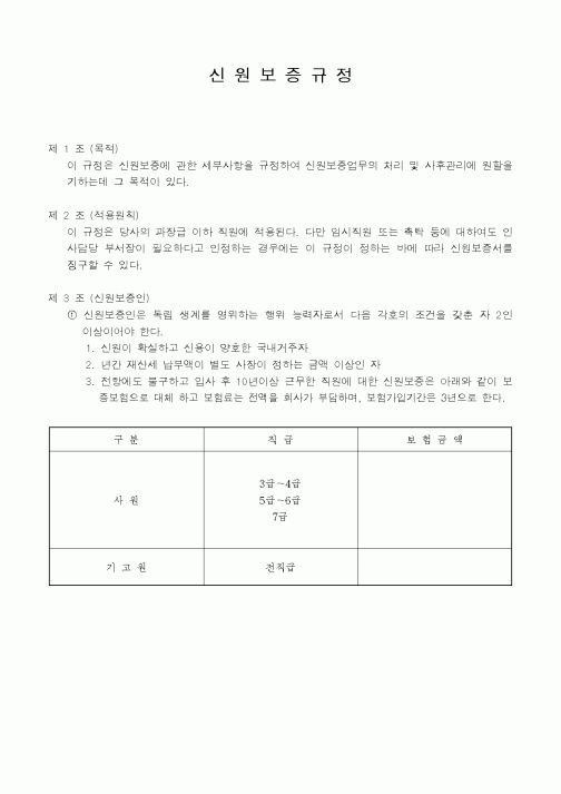 (총무)신원보증규정