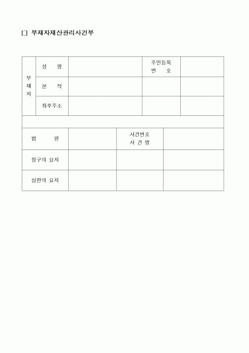 (민사소송)부재자재산관리사건부