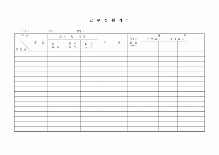 (인사/노무)근무상황카드