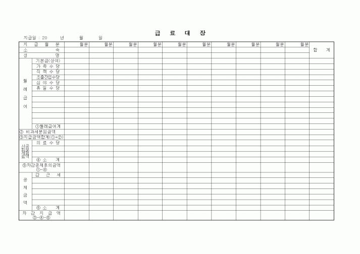 (인사/노무)급료대장1