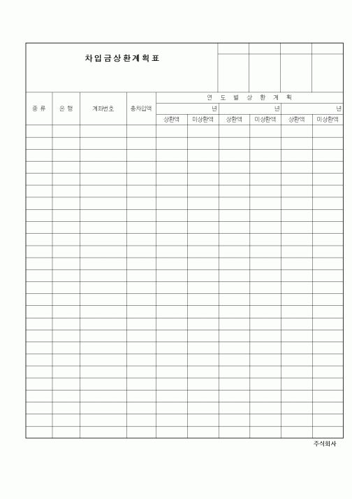 (세무/회계)차입금상환계획표(1)