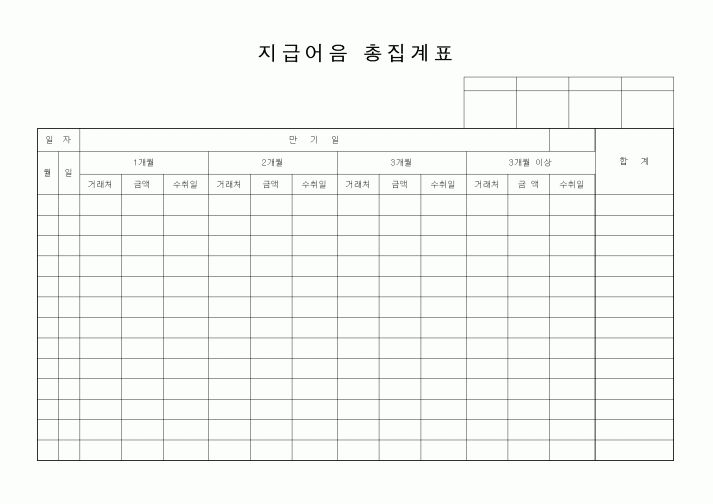 (인사/노무)지급어음총집계표