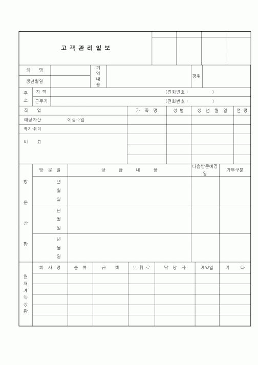 (판매/영업)고객관리일보