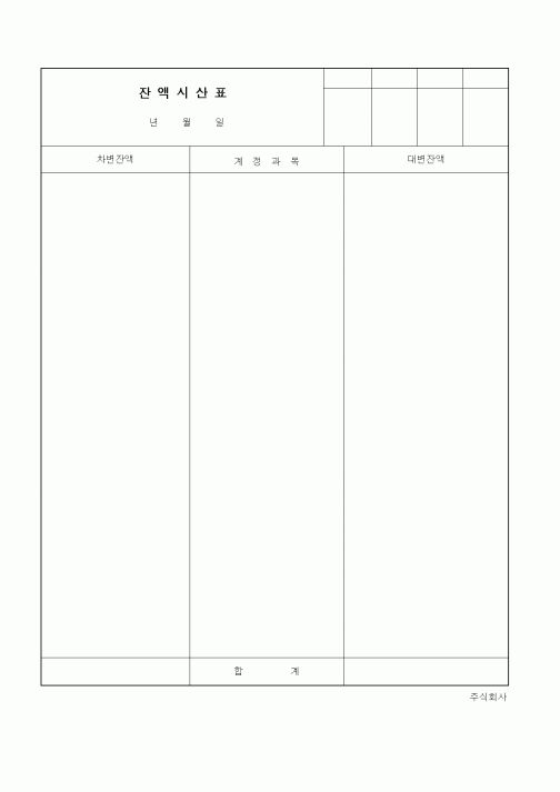 (세무/회계)잔액시산표