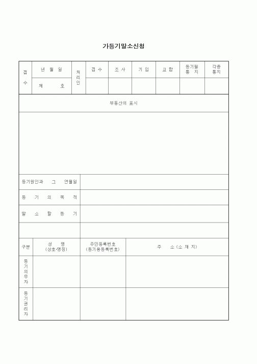 (기타)가등기말소신청