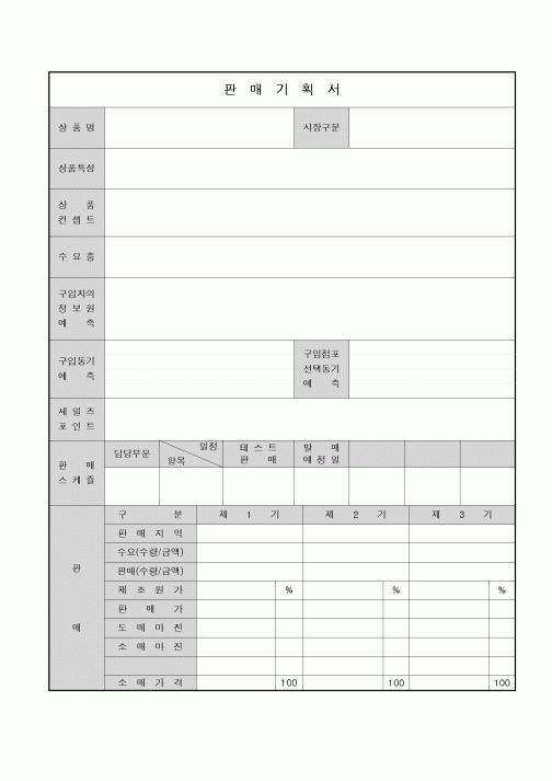 (기획서)판매기획서