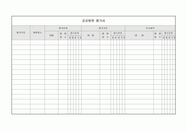 공공병원 평가서