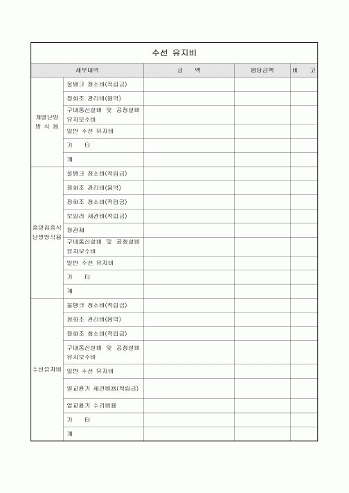 수선유지비(아파트 난방)