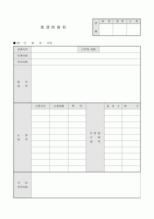 동경비일지(아파트)