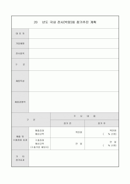 박람회참가추진계획