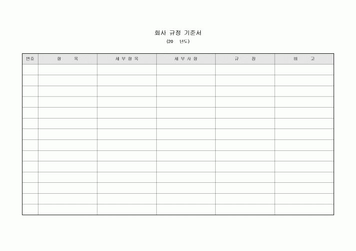 회사 규정 기준서