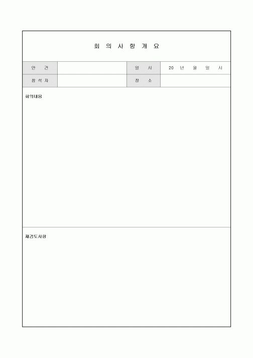 회의 사항 개요회