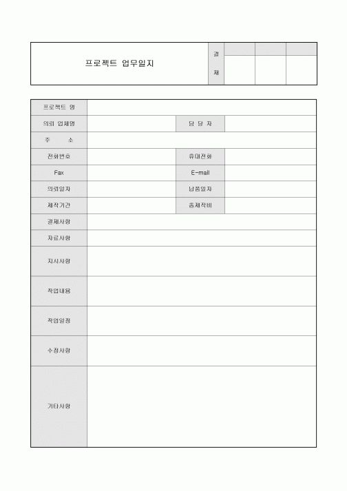 프로젝트 업무일지