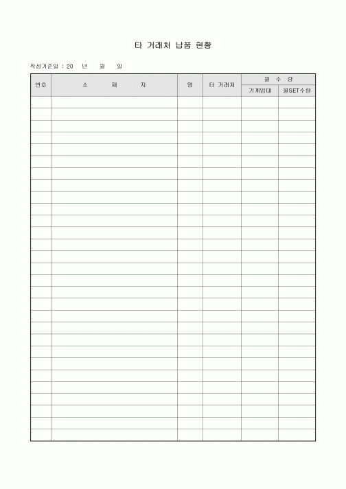 타 거래처 납품 현황