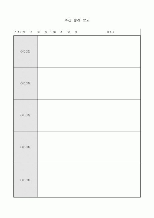주간 정례 보고