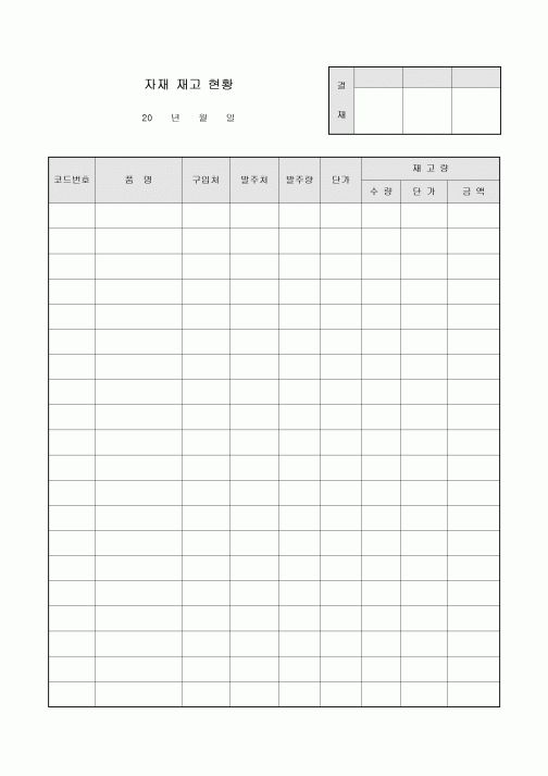 자재 재고 현황
