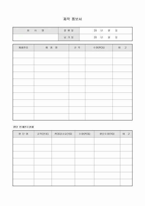 제작 통보서