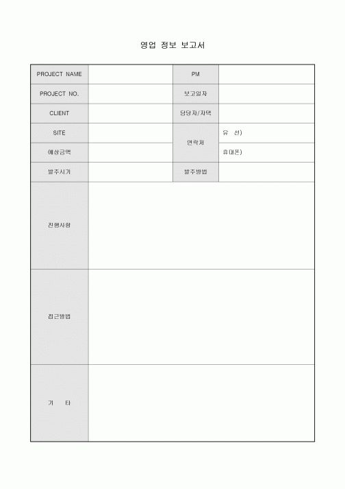 영업 정보 보고서