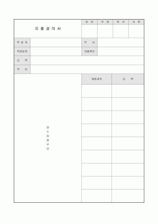 지출결의서(영수증 첨부)