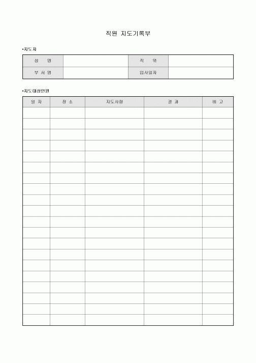 직원 지도 기록부