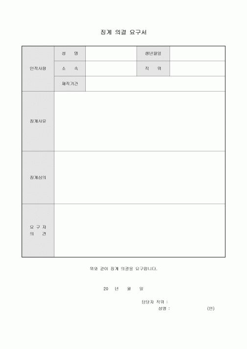징계 의결 요구서