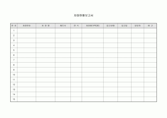 차량현황보고서