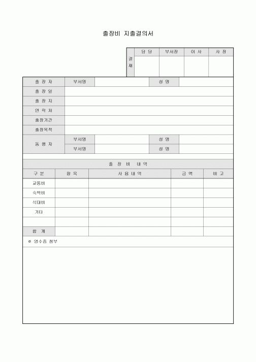 출장비 지출결의서(동행자포함)