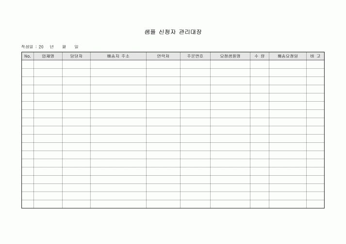 샘플신청자관리대장(배송여부확인)